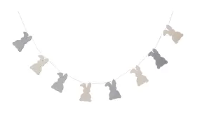 De Kulture Handmade Premium Wool Felt Easter Bunny Garland Eco Friendly Eastertide Wall Hanging Home Office Wedding Party Holiday Decoration Banner 48 Inches